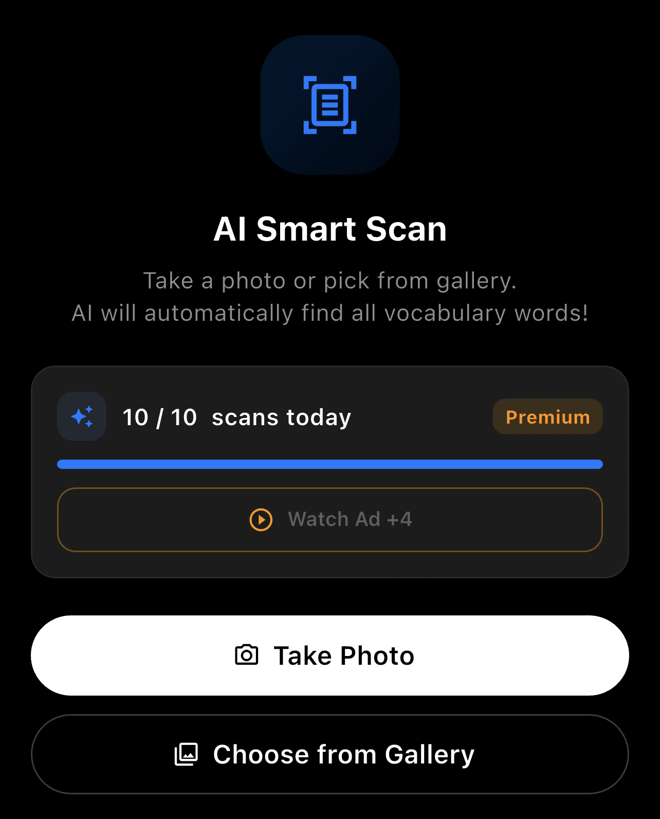 Flashcards Alarm — AI Smart Scan