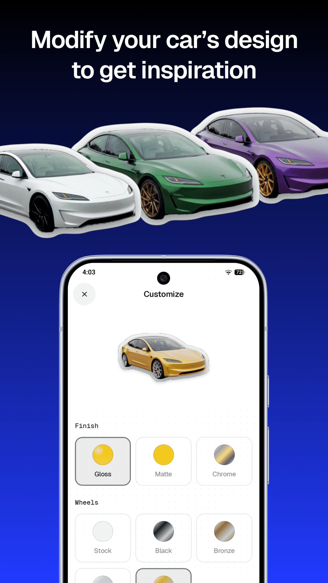 Garagey AI — AI restyling of finish and wheels